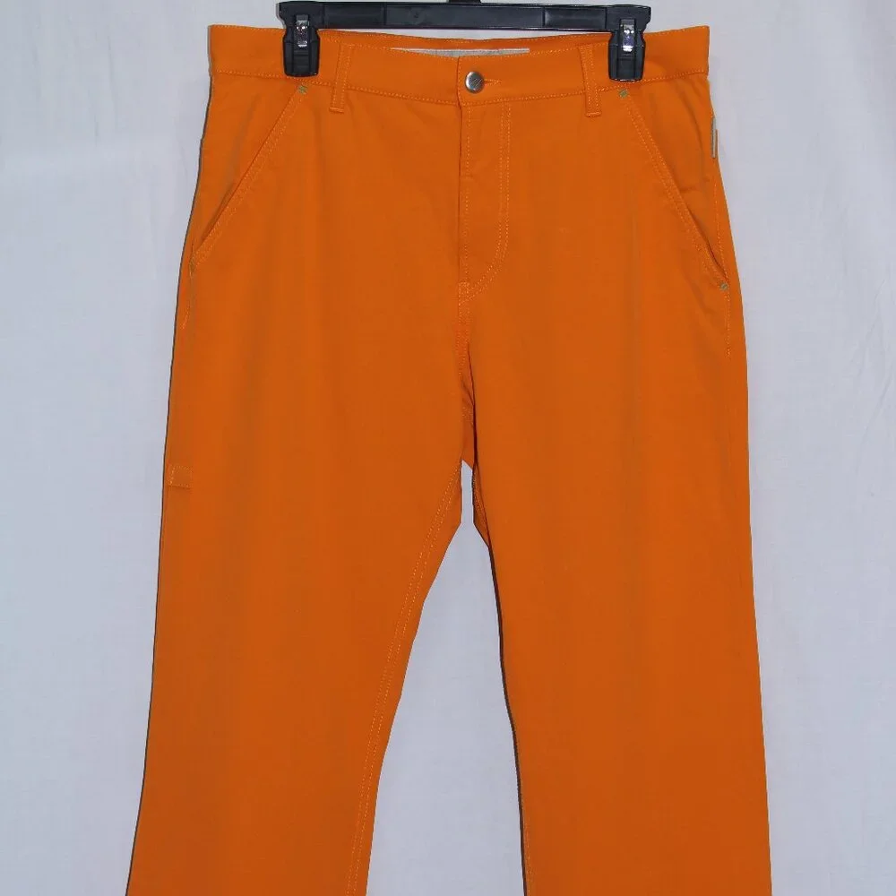 Alberto Golf Pants Mens 32x29 Orange 3XDry Cooler by Alex Cejka Y2K Vintage - Picture 1 of 8